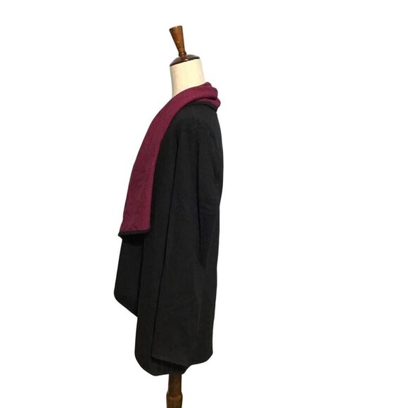 Talbots Open Front Cardigan Black Red Cotton Blend Sz SM - Picture 4 of 7